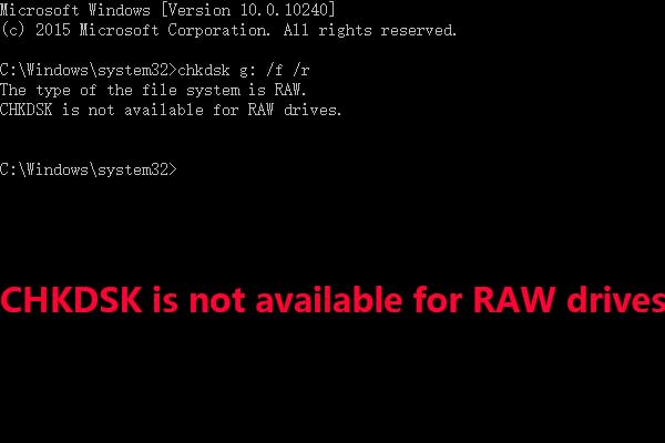 chkdsk says disk is raw